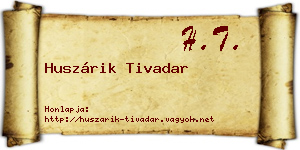 Huszárik Tivadar névjegykártya